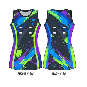 Camiseta Deportiva sin Mangas de Poliéster 100% Transpirable y de Secado Rápido, Diseño Personalizado, para Equipos Profesionales y Amateurs de Netball - Product Image 2