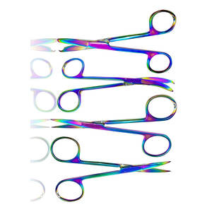 Ciseaux à suture et ciseaux à micro-pointes Iris avec revêtement en titane arc-en-ciel multicolore, qualité supérieure, crochet délicat - Product Image 2