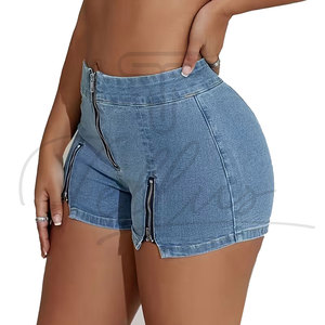 Nouveautés : Shorts en jean déchirés en dentelle pour femme, taille mi-haute, décontractés, grandes tailles, séchage rapide - Product Image 5