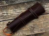Ensemble de couteaux de cuisine faits à la main sur mesure, 5 pièces, couteaux en acier 1095 avec revêtement en poudre, avec étui en cuir