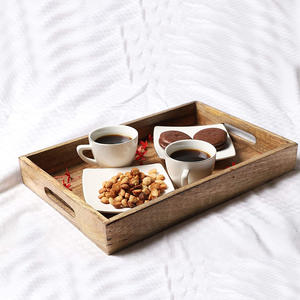 Exquisita Bandeja Decorativa de Madera Rústica Brownwood con Asa, Encanto Natural, Detalles Finos Hechos a Mano, Forma Rectangular - Product Image 2