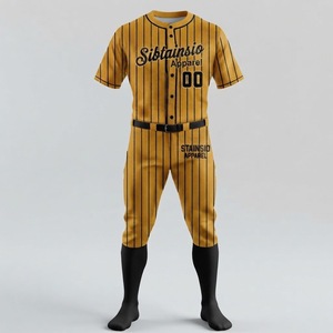 Ensemble de maillots de baseball pour entraînement sportif, entièrement boutonnés, personnalisables pour équipe, respirants, grandes tailles, sublimation, toucher doux, baseball et softball - Product Image 2