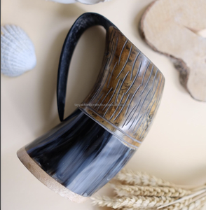 Drinking Horn <b>Mug</b> With Handle for <b>Beer</b> Coffee at Wholesale Price Viking Drinking Coffee - Product Image 1