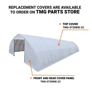 Tettoia di Stoccaggio con Soffitto a Sbalzo 30FT X 80FT con Copertura in PE Resistente da 11 oz e Porte di Accesso TMG ST3080E (Precedentemente ST3080) - Product Image 4