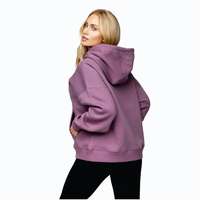 Ensemble de jogging pour femmes à capuche, couleur unie, haut court à manches longues, pantalon long décontracté, 2 pièces, tricot d'hiver 100% coton molletonné