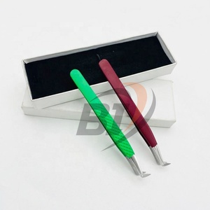 Pince à épiler japonaise en acier inoxydable avec logo personnalisé, pointe fine, durable et prise ferme, 12 cm, pour extensions de cils volume - Product Image 1