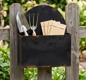 Boîte aux lettres élégante en métal galvanisé noir, autoportante, étanche, finition mate, murale, pour jardin ou bureau - Product Image 4