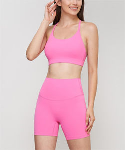 กางเกงขาสั้นออกกำลังกายเอวสูง ยืดหยุ่น ไร้ตะเข็บ ระบายอากาศ แห้งเร็ว ผลิตจากผ้าสแปนเด็กซ์/ไนลอน - Product Image 6