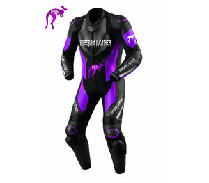 Combinaison de moto en cuir de course, combinaison de moto en cuir épais fabriquée au Pakistan, vêtements de moto, combinaison de course Kangaroo, qualité supérieure - Product Image 1