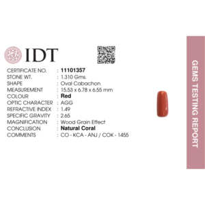 Coral Rojo Sintético Ovalado Cabujón de 6.55 Quilates, Gema Suelta de Alta Calidad de 4x6mm para Joyería Fina - Product Image 4