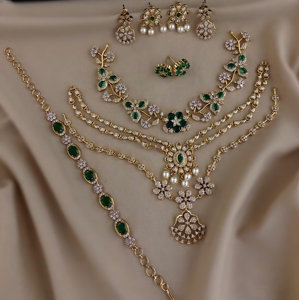 Premium Quality CZ Necklace <b>Sets</b> Combo Offer Perfect For Both Party & Office Wear Beautiful Unique Designs Minimal Wear - Product Image 5