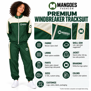 Unisex Green <b>White</b> Color Block Tracksuit Full <b>Zip</b> Jacket Pants Sporty Outdoor Activewear Breathable Windproof Eco-Friendly - Product Image 6