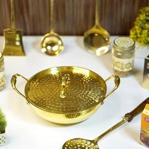 Premium Handmade Brass Serving Dish with Lid Round Hammered Food Warmer Buffet Casserole Hotel Kitchen Wholesale Export - Product Image 5