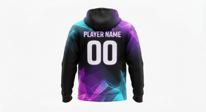 Sweat-shirt à capuche personnalisé pour l'hiver avec impression par sublimation, 100% polyester, logo sur le devant, nom et numéro d'équipe personnalisés - Product Image 2