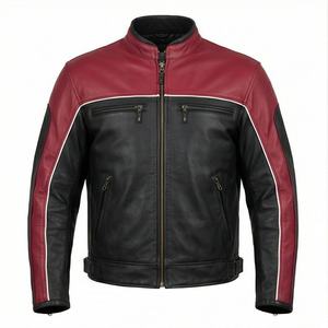 Veste en cuir NAI-0473C, style motard, vêtement de protection pour moto, vente en gros, couleur personnalisable - Product Image 1