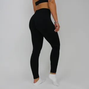 Wholesale OEM Women's Leggings Elastic Waist High Rise Skinny Fit Custom Design Logo Workout Activewear Polyester/Spandex - Product Image 6