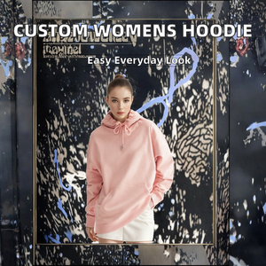 Sweat-shirt décontracté à capuche surdimensionné pour femme avec logo personnalisé, épaules tombantes, en molleton épais, coupe ample, idéal pour l'automne et l'hiver - Product Image 4