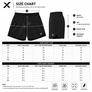 Shorts de sport unisexes X Sports City, noir uni, taille élastique, séchage rapide, avec poches, longueur mi-cuisse, tissu tricoté, fabriqué au Pakistan - Product Image 6