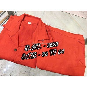 Beautiful Heavy Cotton Slub / Cotton Flex (खादी) Best Quality Fabric Cordset ( Short Length Shirt - 29”) With <b>Wooden</b> <b>Buttons</b> & L - Product Image 6