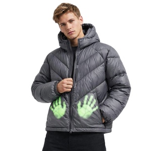 Veste matelassée pour homme, personnalisable, écologique, imperméable, patchwork, motifs camouflage, logo personnalisé, style streetwear - Product Image 2