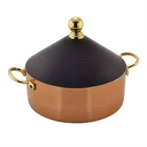 Cacerola de Lujo de Cobre y Acero Inoxidable con Tapa Cónica, Olla Aislada para Mantener Alimentos Calientes, Utensilio de Cocina para Mesa de Comedor - Product Image 1