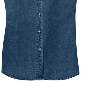 AKA Denim Crest Shirt Women Short Sleeve Button Down Embroidered AKA Casual Denim <b>Top</b> <b>Navy</b> Blue Greek Sorority Wear - Product Image 5