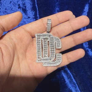 Colgante de Letra Personalizado de Plata de Ley 925 con Moissanita y Diamantes VVS, Estilo Hip Hop Bling, Joyería Personalizada Unisex - Product Image 1