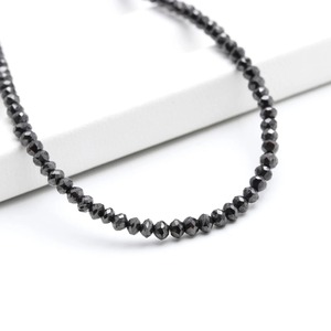 Perles Rondelles en Diamant Noir AAA 2-3mm, Fil de Diamants Naturels Facettés 38cm, Fournitures de Fabrication de Bijoux, Prix de Gros, Fil Personnalisé - Product Image 1