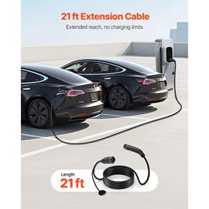Câble d'extension de chargeur Tesla EV 48Amp 21 pieds Max 240V 11,52 kW Prise NACS Niveau 1/2 Connecteur mobile/mural/Chargeur de destination - Product Image 3