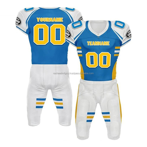 Ensemble de vêtements d'équipe de football américain personnalisé OEM ODM avec impression par transfert thermique, design personnalisé, logo, nom, numéro, short 100% polyester - Product Image 3