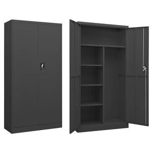 Gabinete de casillero de acero antracita Gabinete de archivo de 35,4 "x 15,7" x 70,9" - Product Image 1