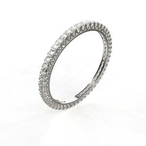 Anillo de Eternidad de Diamantes Redondos de Platino, Certificado por GIA, Joyería Clásica de Compromiso para Mujer - Product Image 2