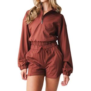 Sweat-shirt à capuche personnalisé avec logo, fermeture éclair 1/4, surdimensionné, pour le sport, en polaire, pour femme, polyvalent, pour les activités de plein air - Product Image 1