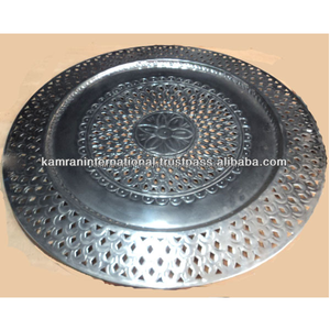 Plato de Servir Clásico de Acero Inoxidable Ecológico Hecho a Mano, Plateado, de 13 Pulgadas, para Hogares, Hoteles, Restaurantes y Fiestas - Product Image 3