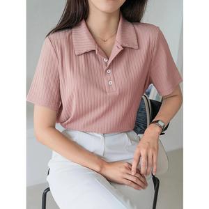Polo de Mujer de Alta Calidad, Personalizado, Manga Corta, Cuello Abotonado, Tejido de Punto, Suéter Casual de Moda para Mujer de BD - Product Image 5