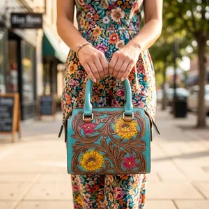 Genuine Leather Shoulder Bag Women <b>Handbag</b> Zipper Purse Portable Daily Travel Bag - Product Image 6