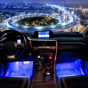 4 pezzi DC 12V blu LED Auto illuminazione interna lampada decorativa di ricarica per Auto illuminazione interna Auto - Product Image 1