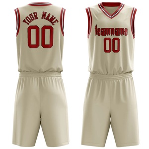 Conjunto de Camisetas de Baloncesto para Exportación al por Mayor, Unisex, sin Mangas, Cuello en V, Malla de Poliéster, Impresión de Nombre y Número del Equipo, Transpirable, para Toda Temporada - Product Image 1