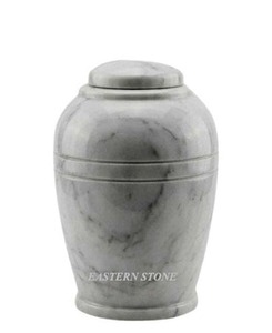 Urne funéraire en marbre sculpté, urne commémorative intemporelle pour cendres de crémation pour restes humains adultes, urne en marbre sur mesure en gros - Product Image 2