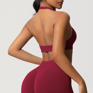 Sujetador deportivo personalizado al por mayor para mujer, top corto de yoga sin costuras, a prueba de golpes, transpirable, para fitness y running - Product Image 5