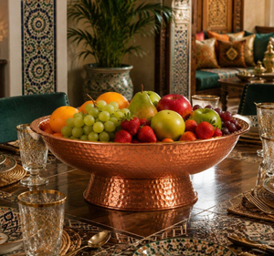 Frutero de Cobre Martillado Hecho a Mano, Tazón Grande Decorativo para Servir, Centro de Mesa para Cocina, Tazón para Ensaladas, Decoración para el Hogar, Regalo - Product Image 6