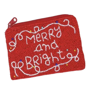 Porte-monnaie classique en perles avec broderie, forme personnalisée, pochette zippée pour usage quotidien, perles colorées, petite taille - Product Image 1