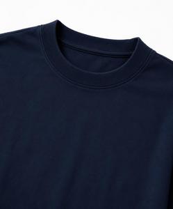 Wholesale Men's Oversized Solid Navy Blue Canvas <b>T</b>-<b>Shirt</b> Regular Sleeve O-Neck Casual Fit Breathable Eco-Friendly for Gym - Product Image 6