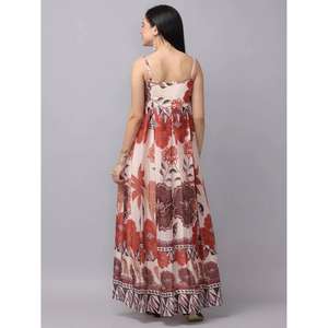 Womens Floral Print Eco-Friendly Natural Waist Maxi Dress Sleeveless <b>Spaghetti</b> Strap a Line Summer Casual <b>Long</b> - Product Image 4