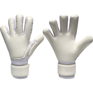 SIWIJAS White Full Finger PU Material Goalkeeper Gloves Lace up Adjustable Wrist Strap for <b>Training</b> & Match Play - Product Image 1