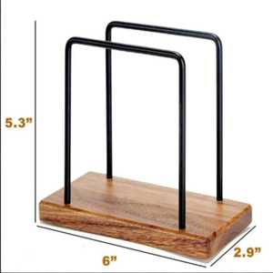 Modern Rectangle Wood Napkin Holder With Black Metal Frame For Kitchen <b>Table</b> Decoration - Product Image 2