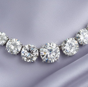 Classic Round Brilliant Cut Moissanite <b>Beaded</b> <b>Necklace</b> 925 Silver Women's Wedding Jewelry Prong Setting Ball Shape - Product Image 5