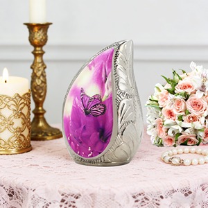 Pet Cremation Urn Teardrop Shape Black White Paw Print Design <b>Memorial</b> <b>Keepsake</b> for Pets Ashes Classic Design Tear Drop Urn - Product Image 4