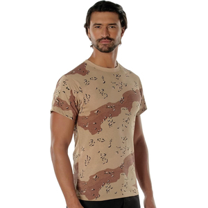 เสื้อยืดคอกลมแขนสั้นพิมพ์ลายพรางแบบไร้ตะเข็บสำหรับผู้ชาย ทรงปกติ ผ้าเจอร์ซีย์คอตตอน ระบายอากาศได้ดี สวมใส่สบาย - Product Image 5