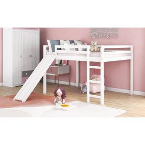 Letto a Soppalco Multifunzionale con Scivolo, Design Bianco, Letti per Bambini (Vecchio SKU WF281157AAK) - Product Image 4